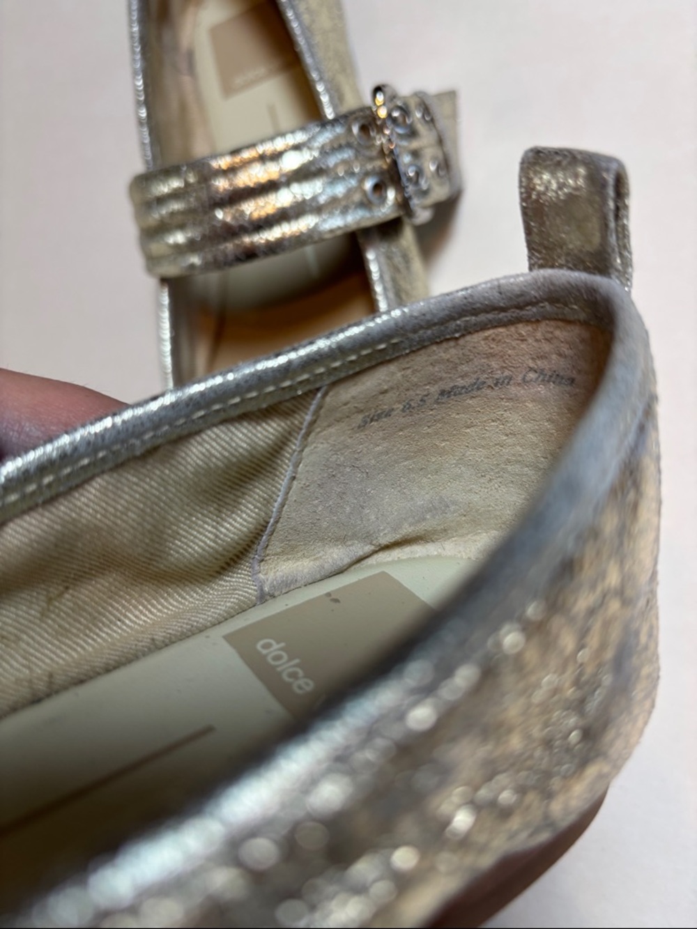 Dolce Vita Arora Silver Metallic Mary Jane Flats Women Size 6.5 - Picture 7 of 14